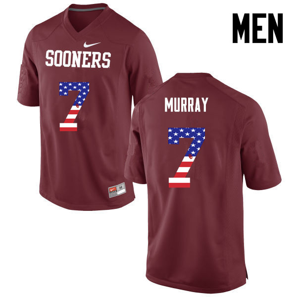Oklahoma Sooners #7 DeMarco Murray College Football USA Flag Fashion Jerseys-Crimson